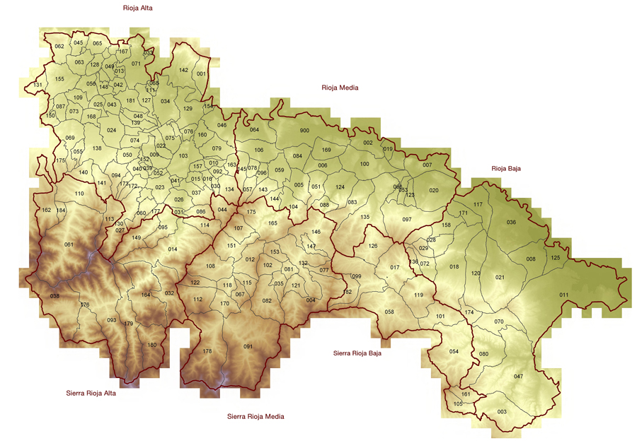 Mapa de La Rioja con códigos SIGPAC por municipio