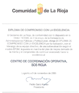 Diploma de compromiso con la Excelencia