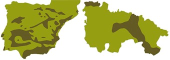 Mapa de población del águila azor-perdicera en España y en La Rioja