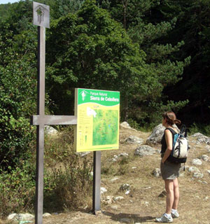 senderista en el Parque natural Sierra de Cebollera